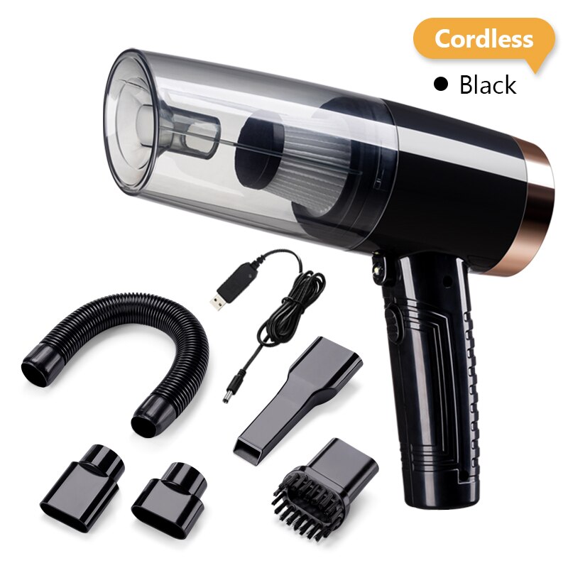 TOMULE Portable Car Vacuum Cleaner Handheld Cordless Vacuum Cleaner Household and Car Dual-Use Rechargeable MINI Vacuum Cleaner: Wireless Black