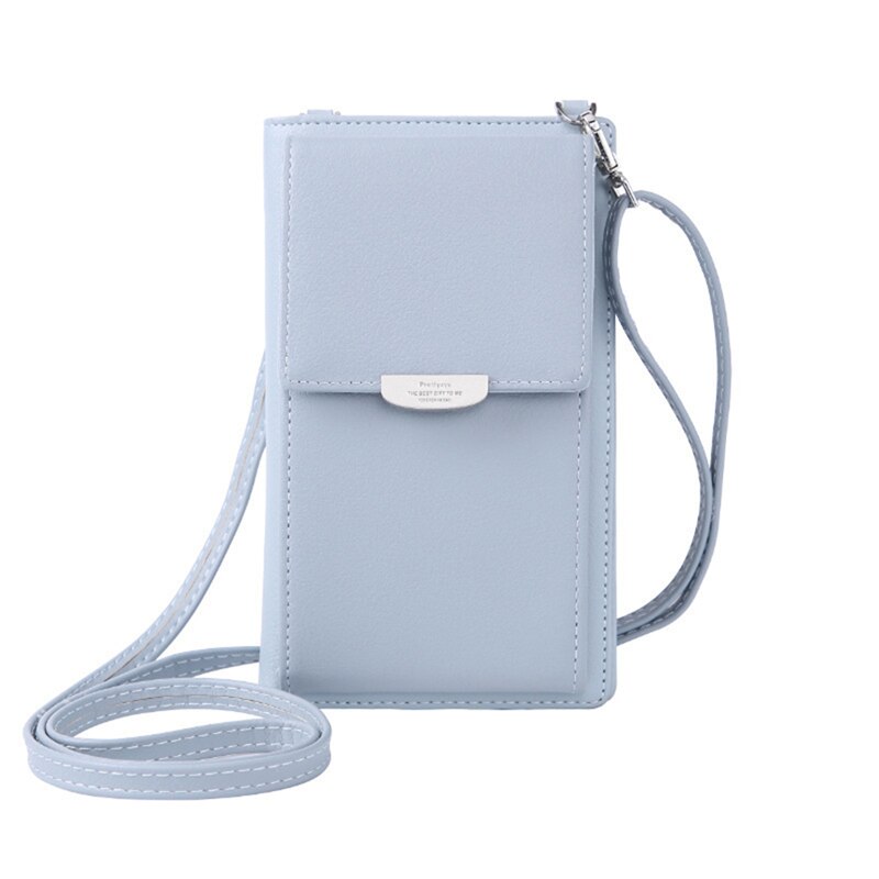 Bolso bandolera para mujer, bolso de mano para teléfono, cartera con solapa, bolso de hombro para teléfono con pantalla táctil: Blue
