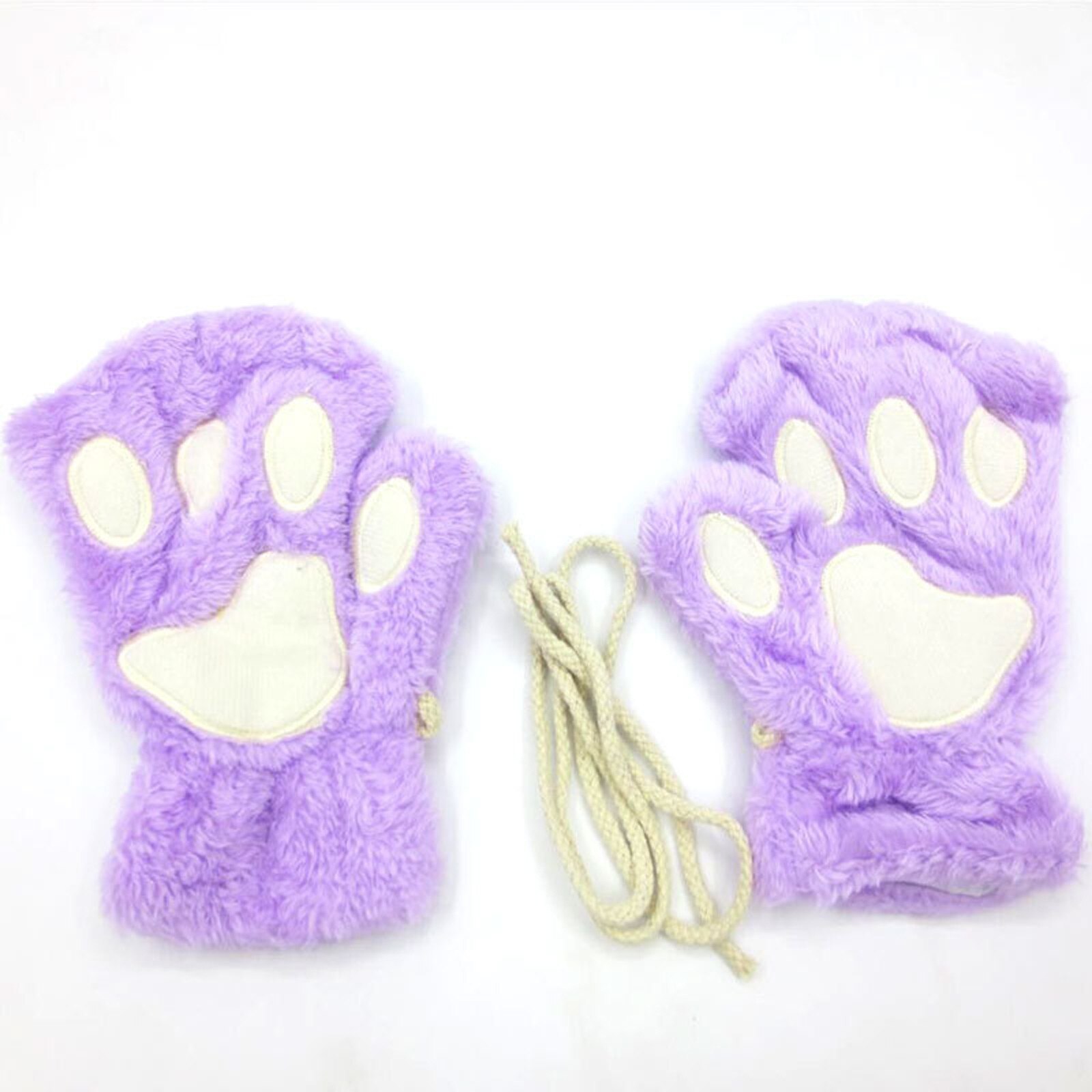E Modieuze Vrouw Leuke Cartoon Beer Poot Kat Klauw Verdikte Halterneck Handschoenen Lichtgewicht En Comfortabele Materialen: PP