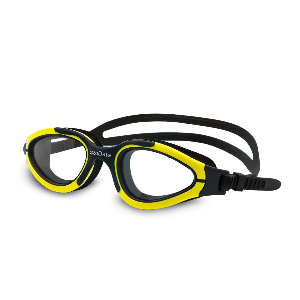 Photochromic Transition Swimming Glasses Swim Goggles Triathlon Anti-Fog UV400 Easy Adjusting Comfortable: black-yellow