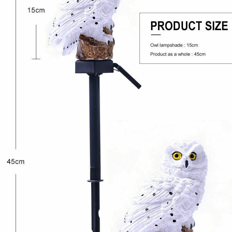 Waterproof Solar Powered Owl Animal Pixie Law LED Landscape Garden Lighting Dusk to Dawn Outdoor Security Path Lights