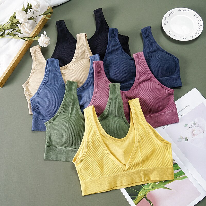 Women Yoga Sport Bra Breathable Fitness Running Vest sleep Underwear Padded Crop Tops Underwear gym top bras dormir tops