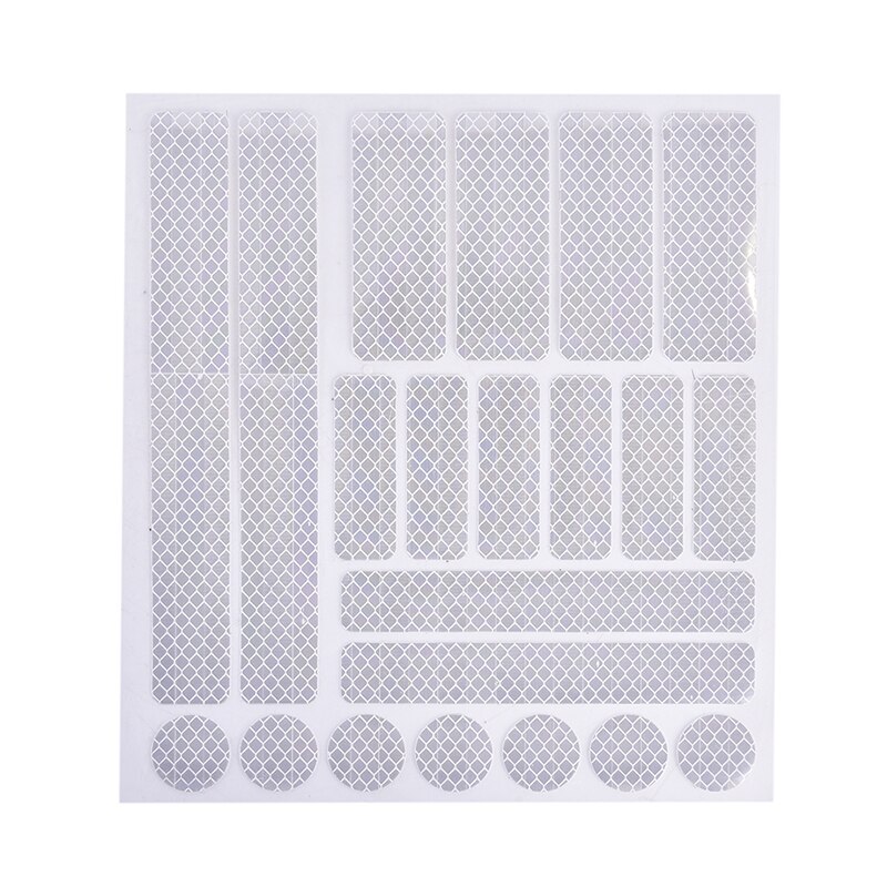 1 Vel Fiets Reflecterende Stickers Motorfiets Fiets Reflector Fietsen Waarschuwing Reflector Veiligheid Stickers Fiets Accessoires: WHITE
