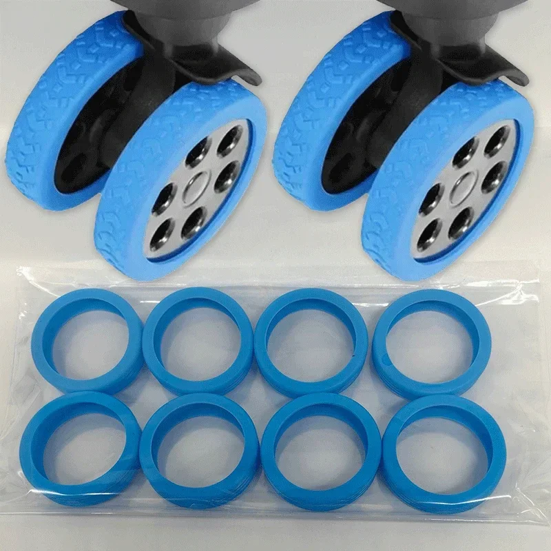 Bagagewielbeschermers siliconen wielen beschermhoezen geluidsreducerende wielen beschermkap reiskoffer accessoires: 3/8" / Blauw