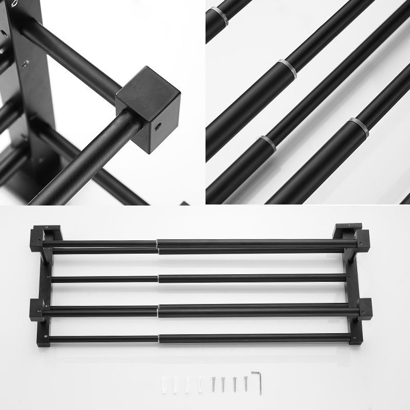 Bathroom Retractable Bath Towel Rack Black, Gold Multifunctional Bathroom Drying Towel Hanging Rod Brush Nickel Stainless Steel