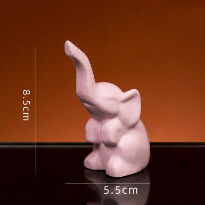Moderne harpiks dyredekorationer bord fe have miniature figurer enhjørning flamingo jule hjemmedekoration tilbehør: Elefant lyserød
