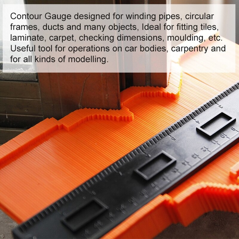Contour Gauge Profile Tool Alloy Edge Shaping Wood Measure Ruler Laminate Tiles Measuring Gauge