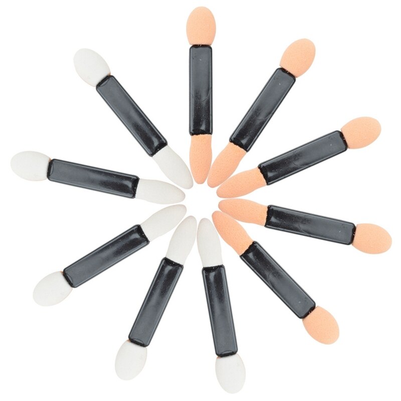 100 st/förpackning engångsögonskuggsborste dubbelsidig nylonsvamp set & kit ögonskuggsborstar makeup kosmetika applikator