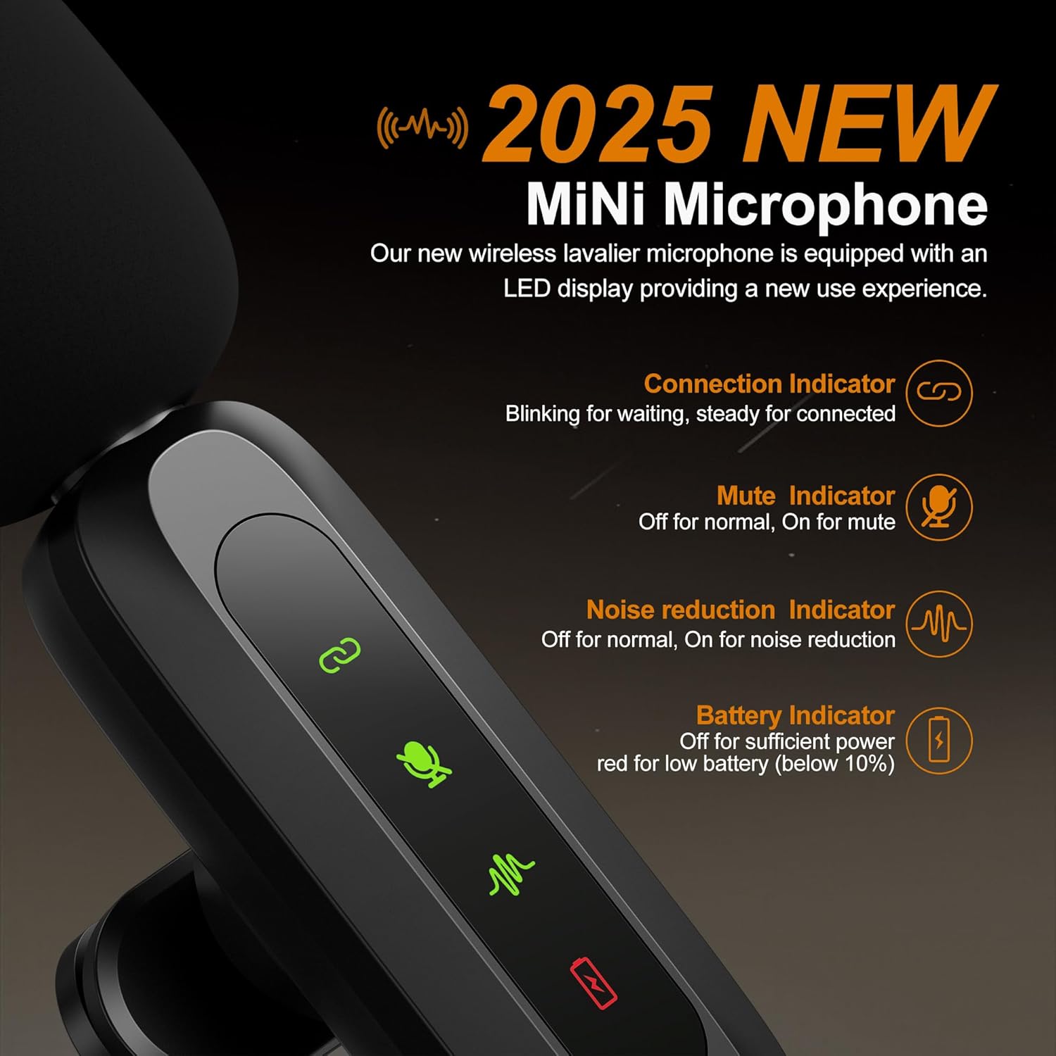 Microfono lavalier wireless per iphone, ipad, android, laptop, trasmissione in diretta, gioco, intervista, registrazione vlog, mini microfono