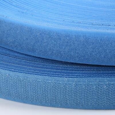 2Cm Polyester Nylon Klittenband Tape Geen Lijm Sluiting Tape Diy Sluiting Naaien Kledingstuk Accessoires Geen Lijm: light blue