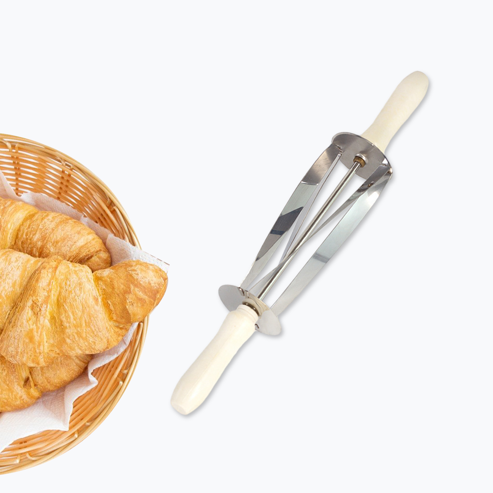 Croissant Cutter Croissant Roller Plakjes Keuken Roestvrij Staal Huishouden Gelijkmatig Gevormde Broodsnijder Rollende Gebak Snijder