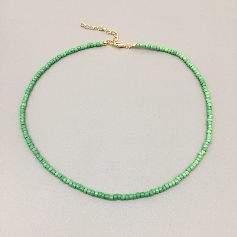 Kralen Eenvoudige Zaad Kralen Streng Ketting Vrouwen Korte Vrouwen Ketting Sieraden Chokers Ketting Kettingen Voor Vrouwen: Donker Goud