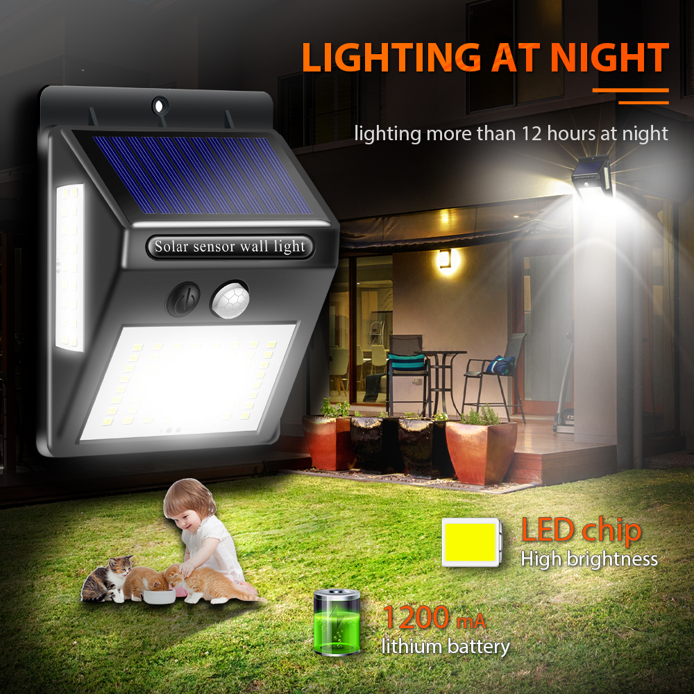 Inghoo 100LED solar licht wasserdichte solar motion sensor licht outdoor PRI garten lichter hof lichter super helligkeit wand licht