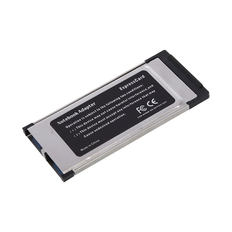 2 Port USB 3.0 Express Card Adapter Hub Cardbus voor Laptop