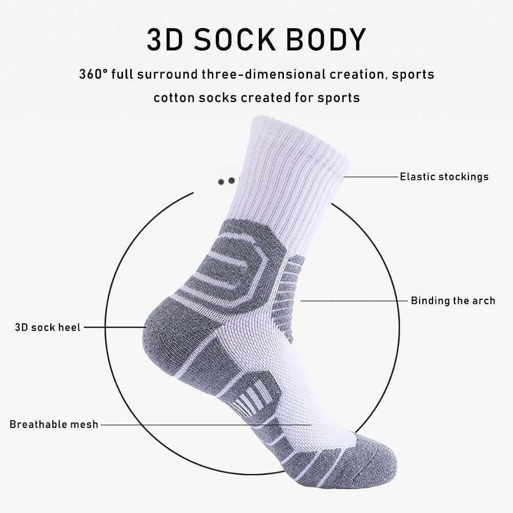 1 Pair Basketball Sports Socks Breathable Footwear Knee-High Socks Ankle Protecter Socks