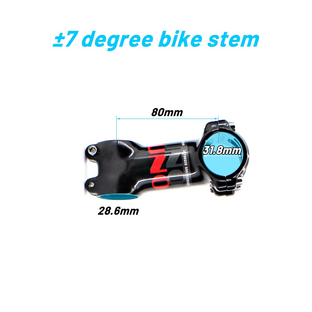 UNO vtt vélo tige 7 degrés ultra-léger en aluminium vélo tige 31.8mm 60-130mm montagne puissance pièces route 7 vélo puissance pièces tige: 31.8x80mm