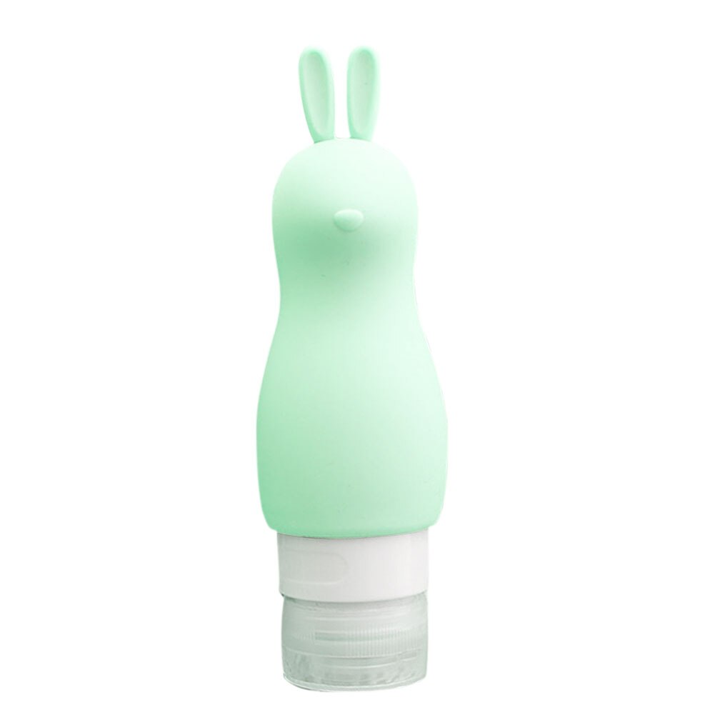 Botella vacía portátil de champú, Gel de ducha cosmético con forma de conejo y oso de dibujos animados, 90ml: Green Rabbit