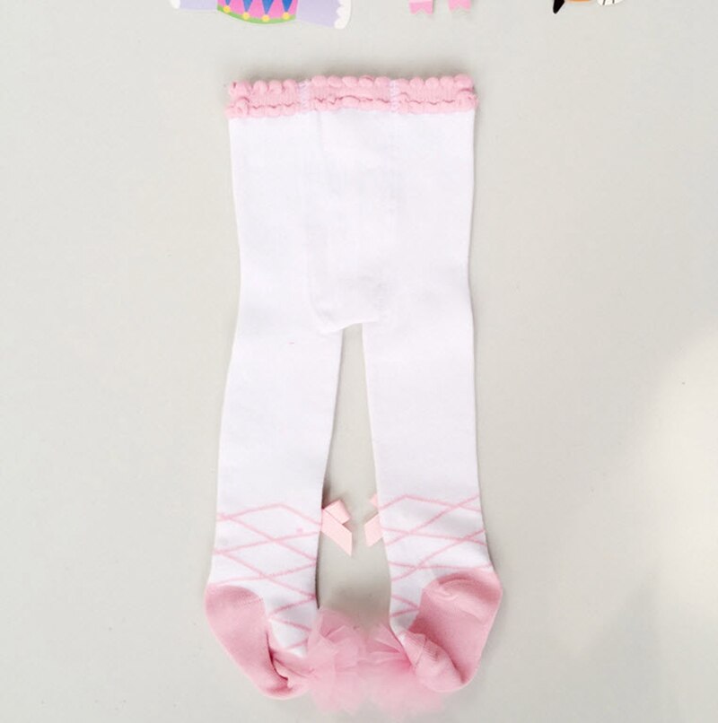 Bebé niñas medias Ballet estilo arco encaje baile medias de niño lindo Panthose blanco niños ropa Otoño Invierno 0-24M GL56