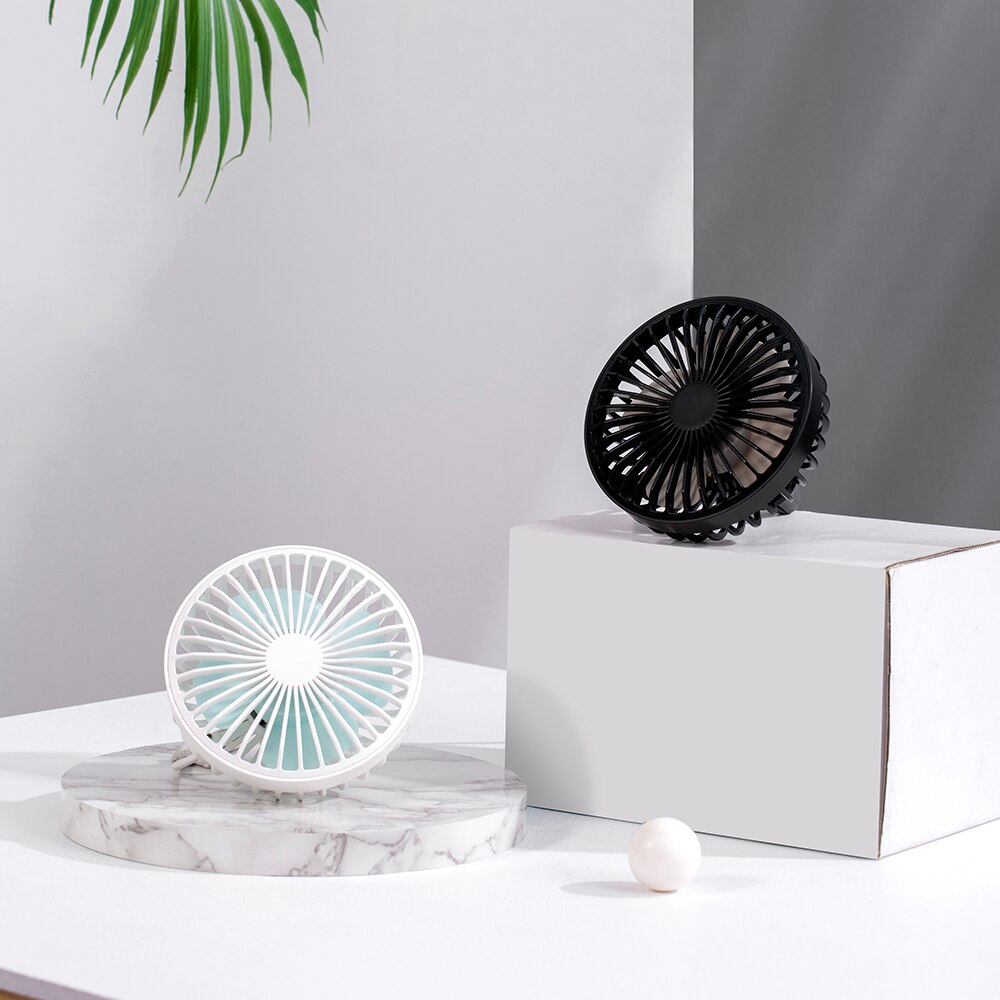 1 stk mini bil lufteventil klips vifte 3 hastigheter 360 ° rotasjon usb elektrisk kjølevifte med led lys bil elektriske apparater