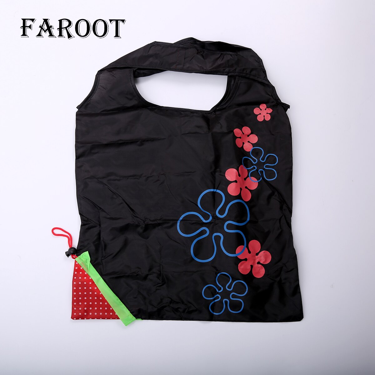 8 farben Eco Große Erdbeere Resuable Nylon Faltbare Lebensmittel Gemüse Obst Tasche Einzelhandel Einkaufstasche: Schwarz