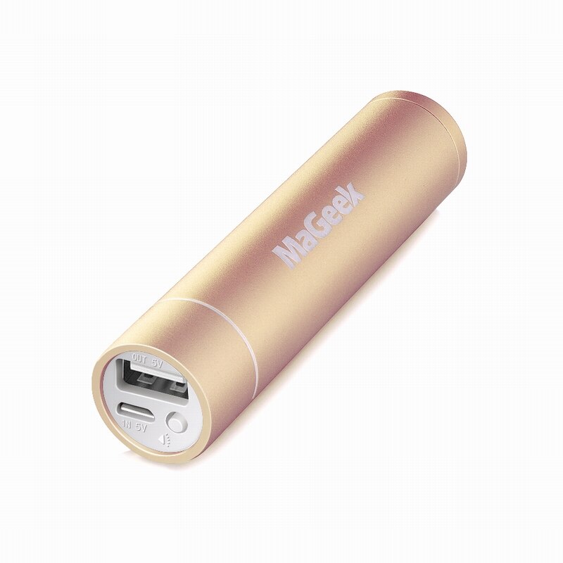 MaGeek 3350mAh Battery, Power Bank Portable Charger External Battery for iPhone iPad Xiaomi Samsung LG Android Phones: Gold