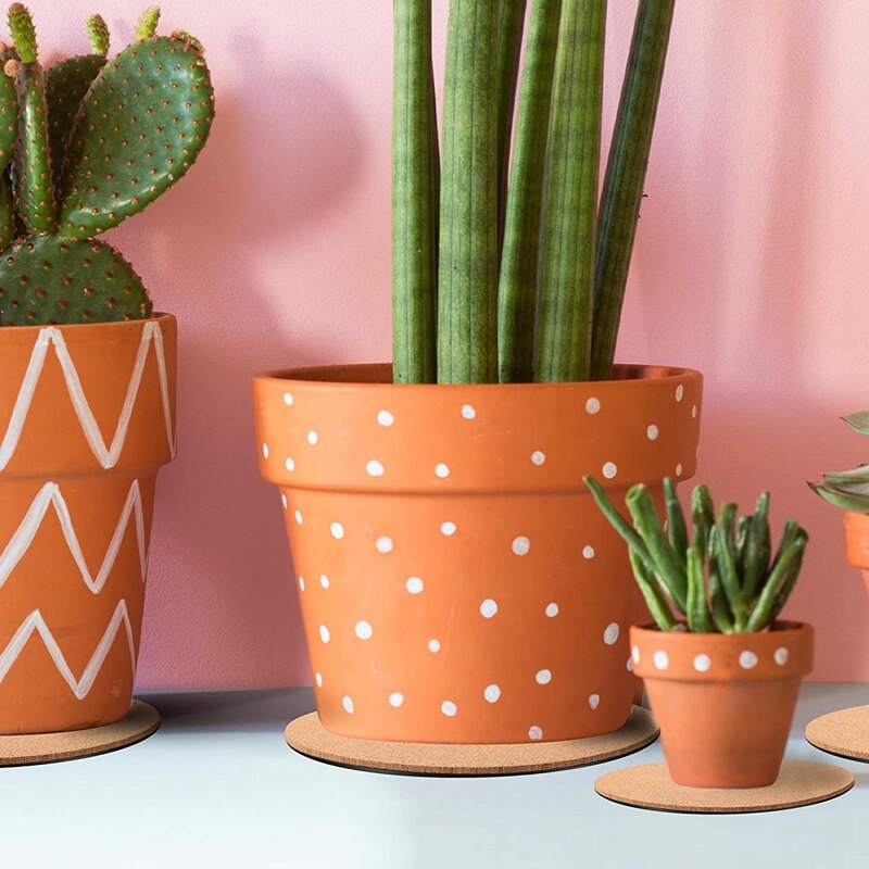 10 Pieces of Cork Plant Plastic Mat Round Cork Mat Round Board Mat Gardening Indoor Outdoor Flower Pot DIY Craft Project