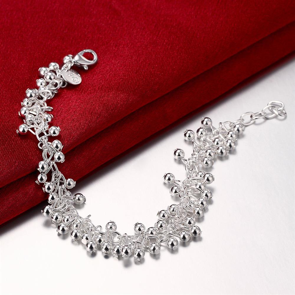 925 Sterling Silver Charm Grape Kralen Ketting Oorbel Armband Sieraden Set Voor Vrouwen Party Bruiloft Accessoires