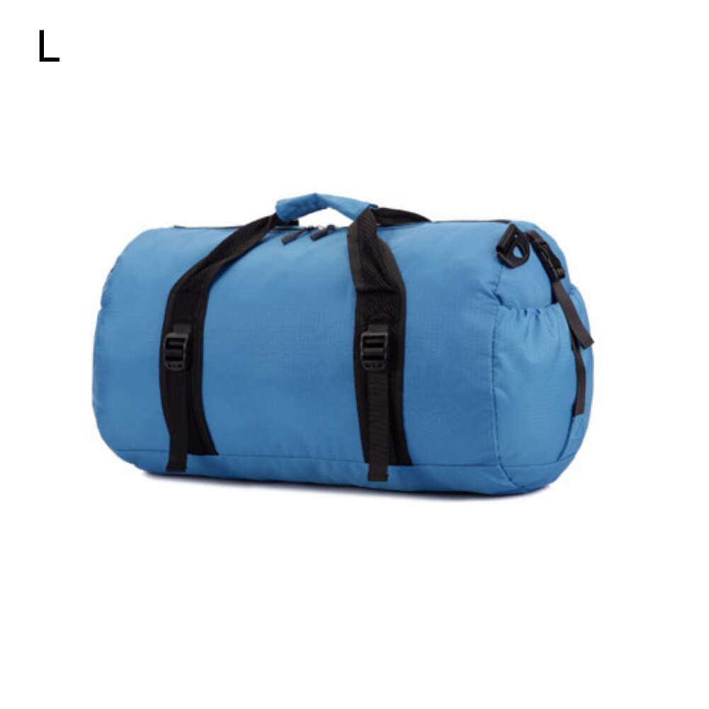 Nylon Travel Bag Large Capacity Vintage Luggage Bag Women Men Folding Zipper Travel Bag Handbag Sports Fitness Luggage: L Blue