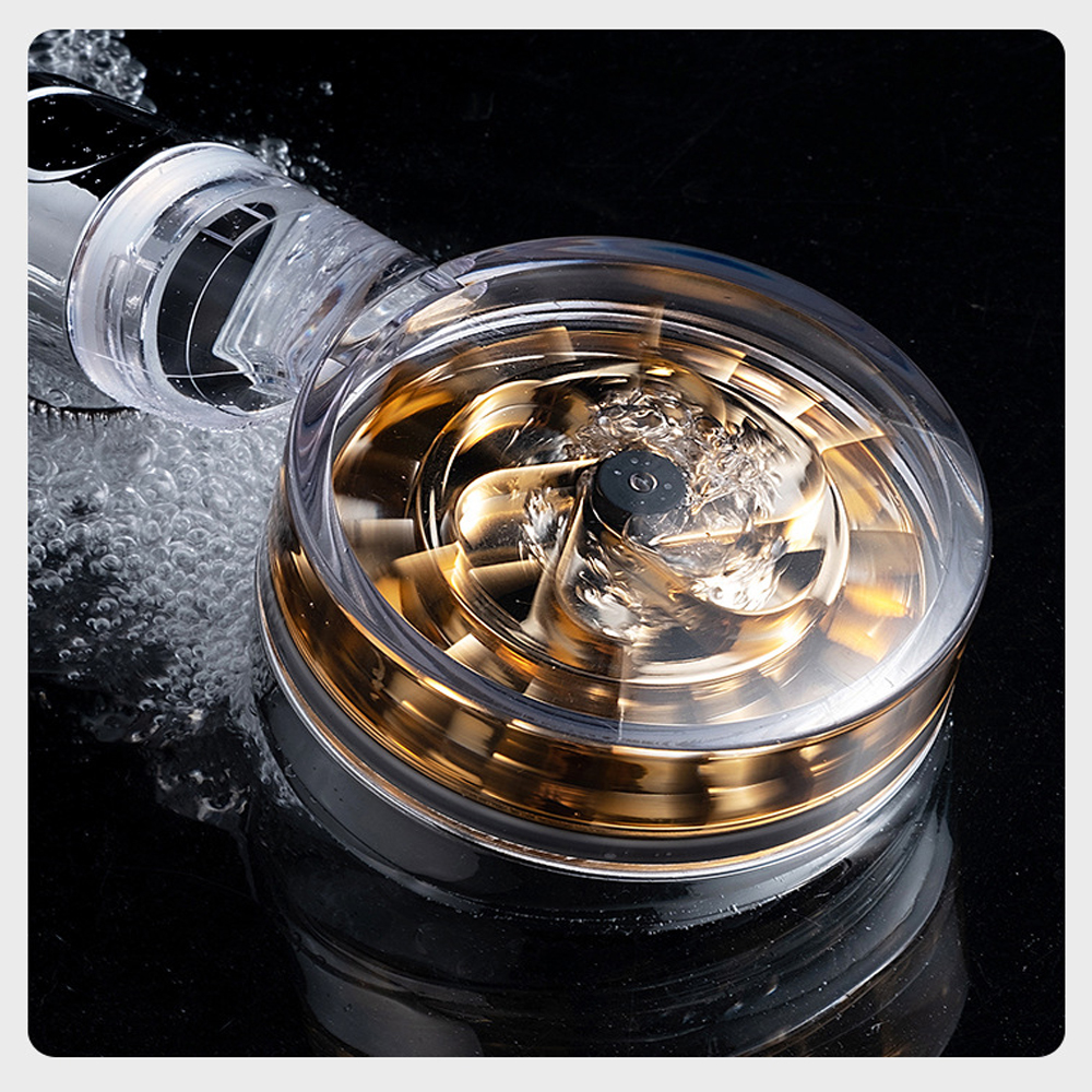 Zloog ABS Bathroom Handheld Shower Head with Stop Button Pressurized Turbo Nozzle Water Saving High Pressure Fan Shower Head