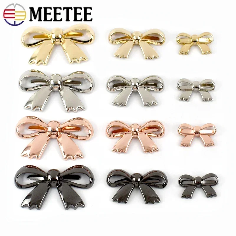 5/10 Stuks Leuke Strik Metalen Decoratie Gesp 30/45/60 Mm Tas Schoenen Clip Sluiting singels Eye-Splice Pin Gespen Boog Knop Accessoire