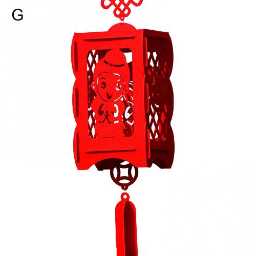 Chinese Year Square Palace Lantern Hollow Inlaid Spring Festival Decoration Red Lanterns Home Living Room Home Decoration: G