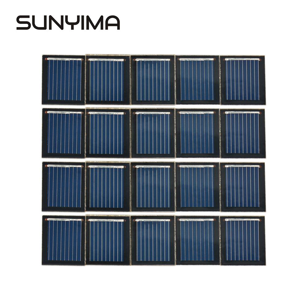 SUNYIMA 20Pcs 0.5V 80MA Zonnepaneel Painel Solar Polykristallijne Silicium Zonnecel DIY Technologie Mini Materiaal