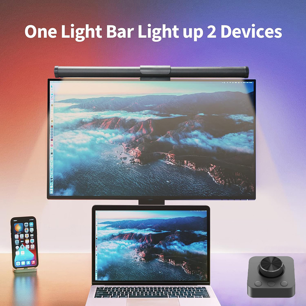 Wiscolor LED-computermonitor lichtbalk met afstandsbediening oogzorg tafellamp dimbaar scherm lichtbalk geen schittering thuiskantoor gaming