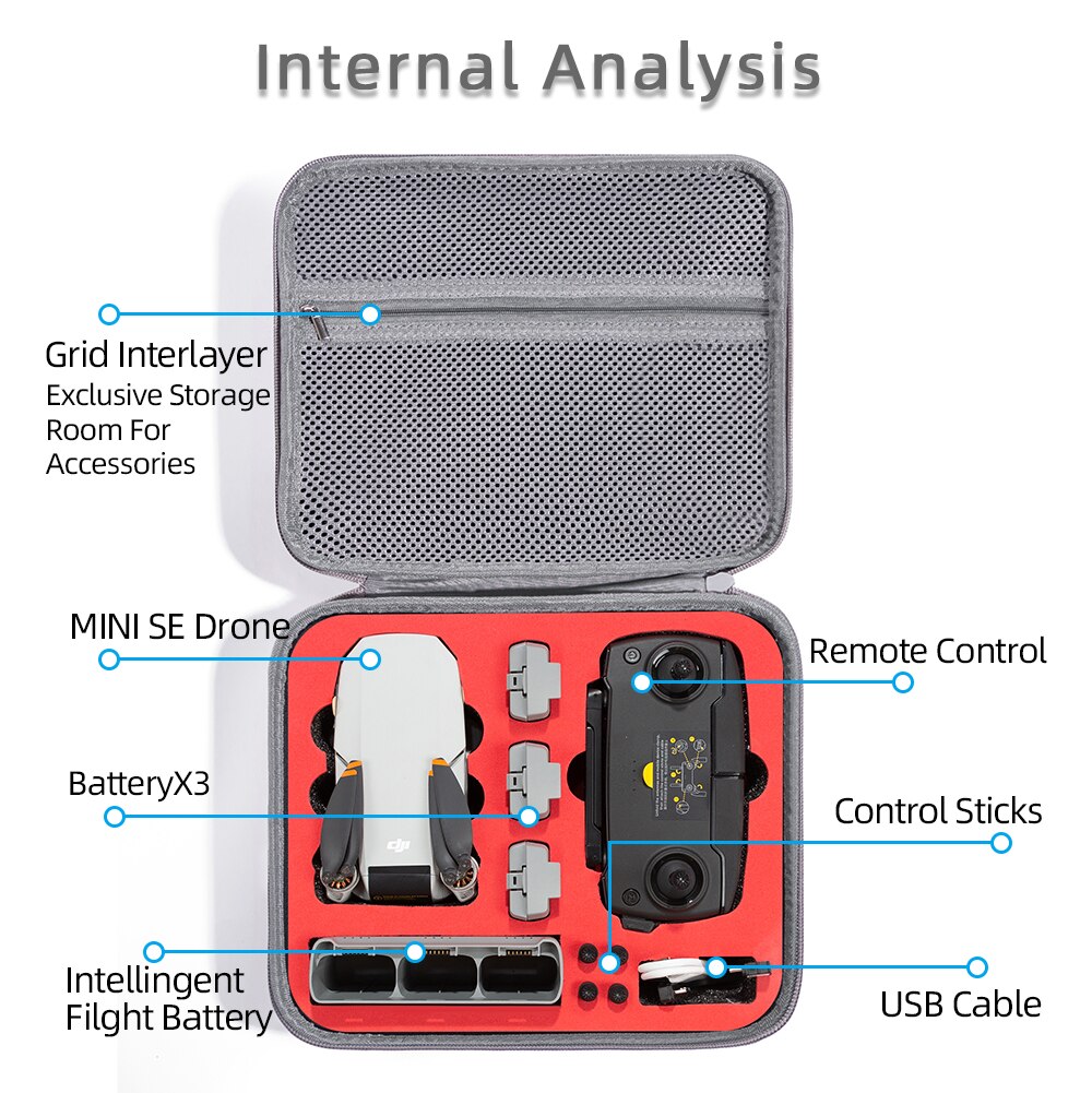 DJI Mini SE borsa da viaggio portatile custodia da viaggio per esterno borsa per batteria scatola per drone per DJI Mini SE accessori per droni