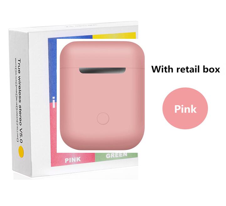 Macaron inPods 12 i12 TWS Auricolare Bluetooth Mini Cuffia Senza Fili Auricolari Bluetooth Auricolare con Box Di Ricarica Auriculars Fone: pink with box