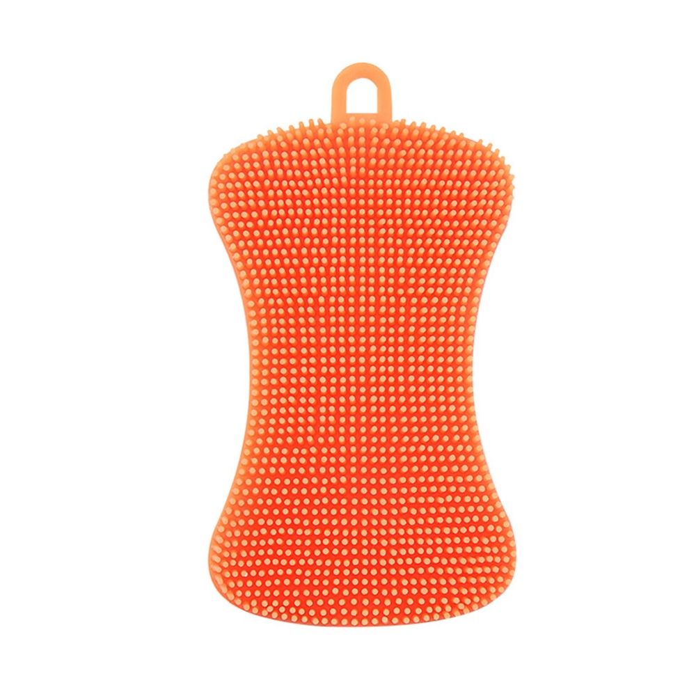 Cleaning Tool Double Sided Silicone Dishwashing Brush Soft Reusable Washing Cleaning Brushes Flexible Cleaning Brush Kitchen: Blue