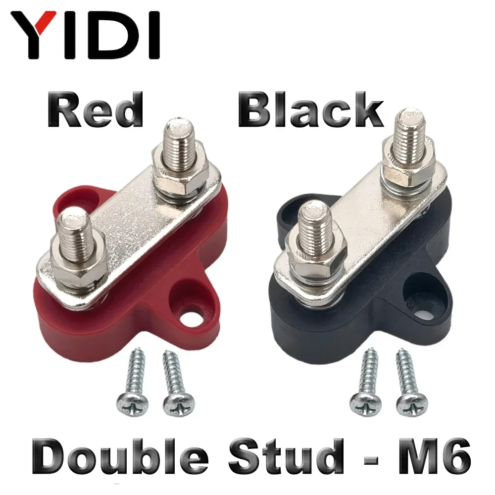 1 par M6/M8/M10 conector de barra colectora de alta resistencia distribución de energía de batería bloque de terminales perno barra colectora DC 48V coche RV barco
