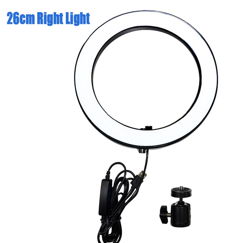 Fotografia portato Selfie squillare luce 26cm/16cm dimmerabile 10 pollici USB telecamera Telefono studio lampada ad anello con treppiedi per trucco video abitare: 26cm Ring leggero