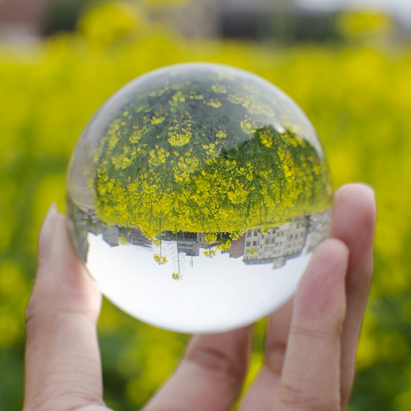 ZK30-bola de cristal grande y transparente, foto arcoíris de la suerte, bola de cristal Artificial, bola mágica, bolas decorativas,