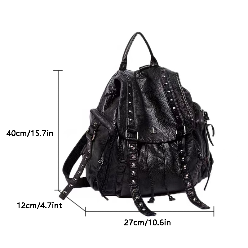 Student bag ] punk wind rivet backpack large capacity hiking backpack