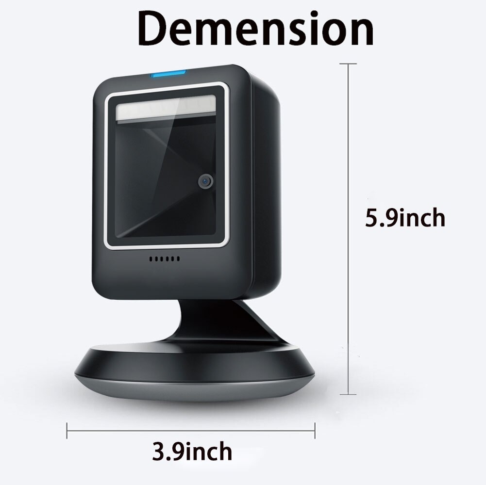 2D Barcode Scanner Usb Alle-Ronde Desktop Automatische Sensing Data Matrix Reader Supermarkt Barcode Reader 1D 2D Qr Code