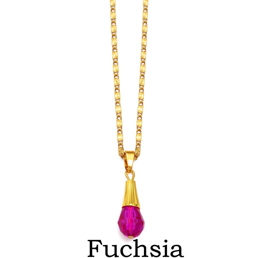 Anniyo Hawaiian Multiple Colour Ball Pendant Necklaces for Women Girls Crystal Jewelry Guam Micronesia Chuuk Pohnpei #256006: Fuchsia Ball / 45cm or 17.7 Inches