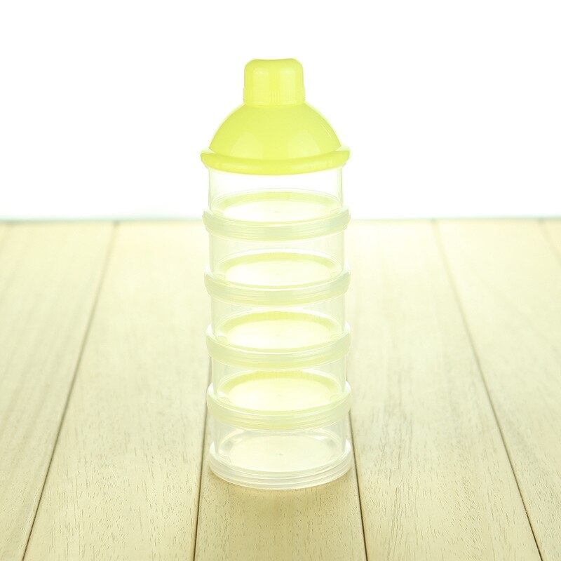 3/4/5 layers Baby Feeding Box Milk Powder Formula Dispenser Feeding Food Container Storage Bottle Toxic-free for Infant Kids: 5 layer yellow