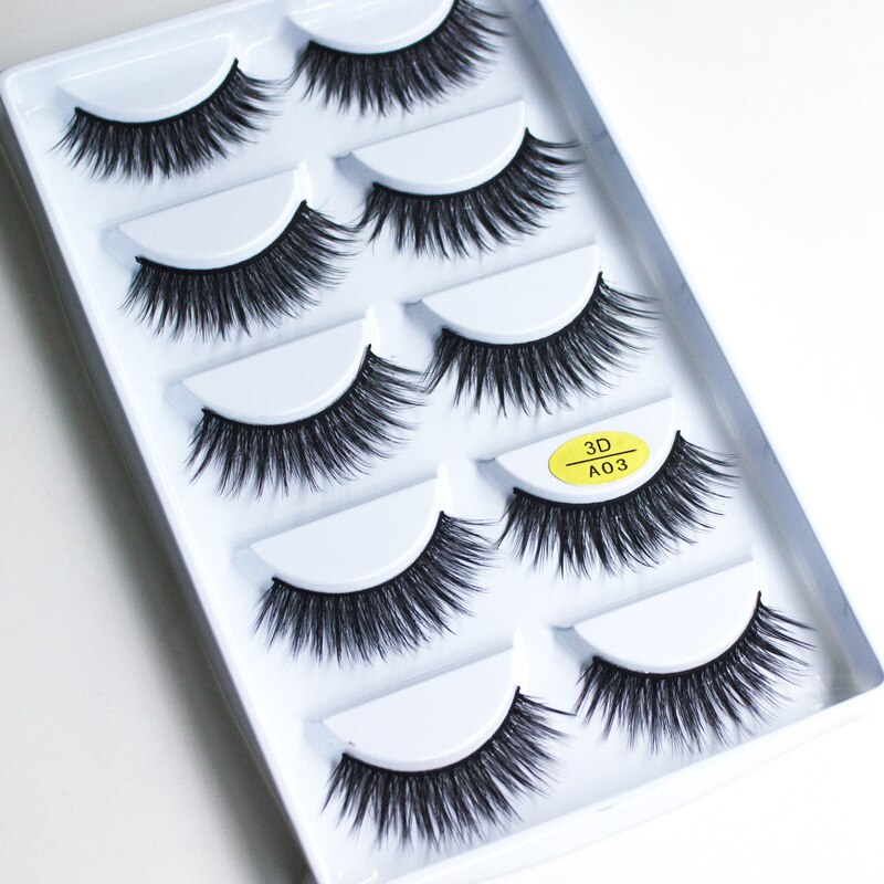 5Pairs 3D Synthetic Hair False Eyelashes Natural/Thick Long Eye Lashes Wispy Makeup Beauty Extension Tools A04