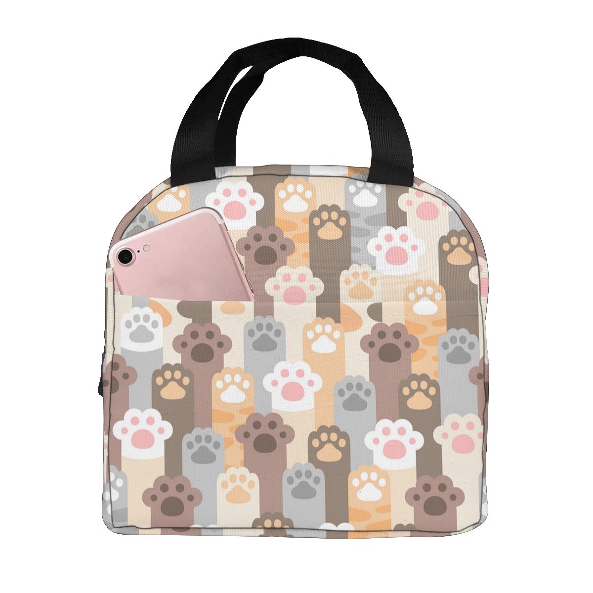 Lunch Bag Cat Paw Footprint Thermal Insulated Lunch Box Tote Cooler Bag Bento Pouch Lunch Container Food Storage Bag: Default Title