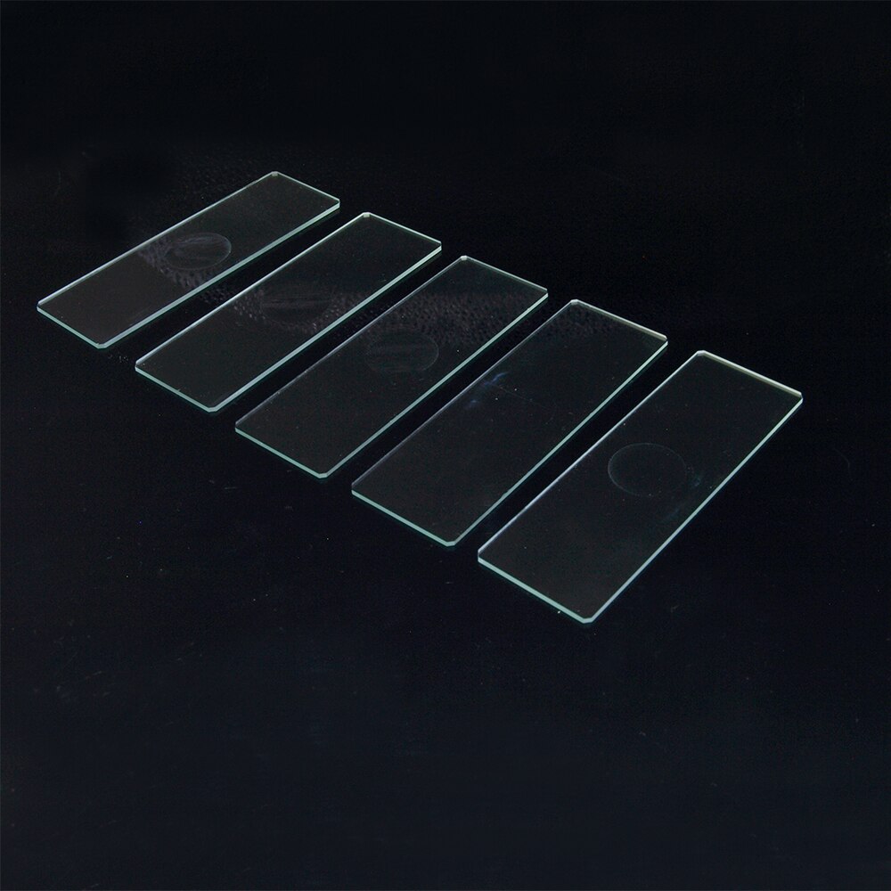 Coverslips de vidrio de cavidad de 1mm de espesor, portaobjetos de vidrio de microscopio cóncavo único, reutilizable, cubierta de muestra en blanco de laboratorio, 5 uds.