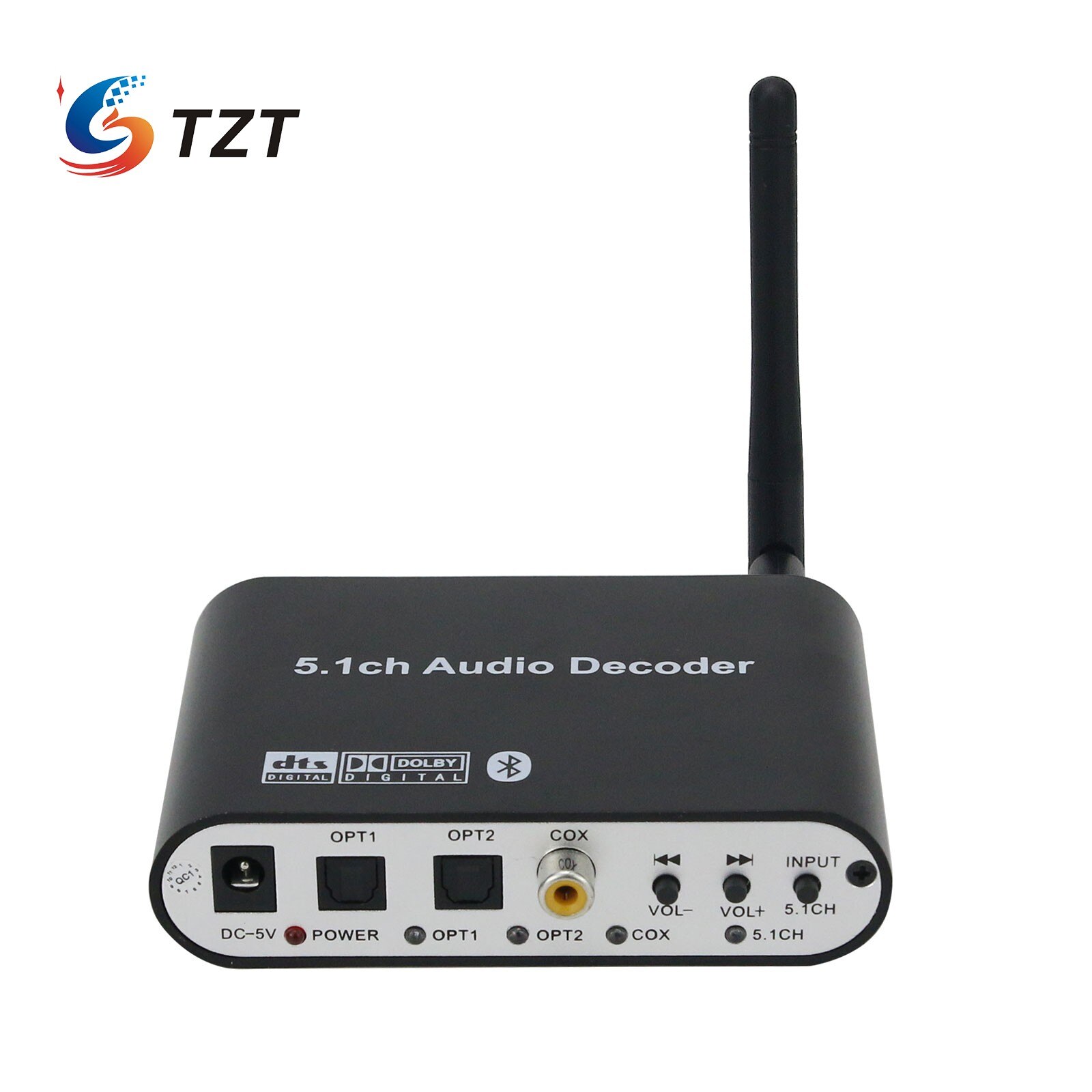 TZT DAC615 DTS Digital 5.1 Audio Decoder Converter Gear DAC Bluetooth BT 5.0 US B Music Player SPDIF Optical Coxial input FLAC A