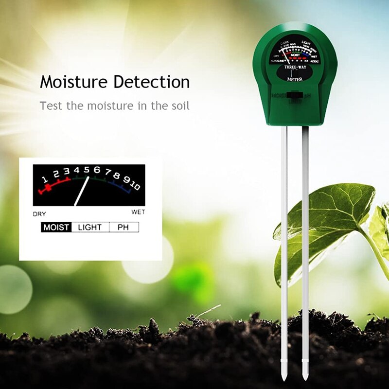 Soil Test Kit Soil Tester, Moisture PH Light Meter Probe Test Kit For Outdoor Indoor Gardening, Plant Hydrometer For Garden, Lawn, Home, Farm - 3 In 1, No Battery Tools On Sale Clearance