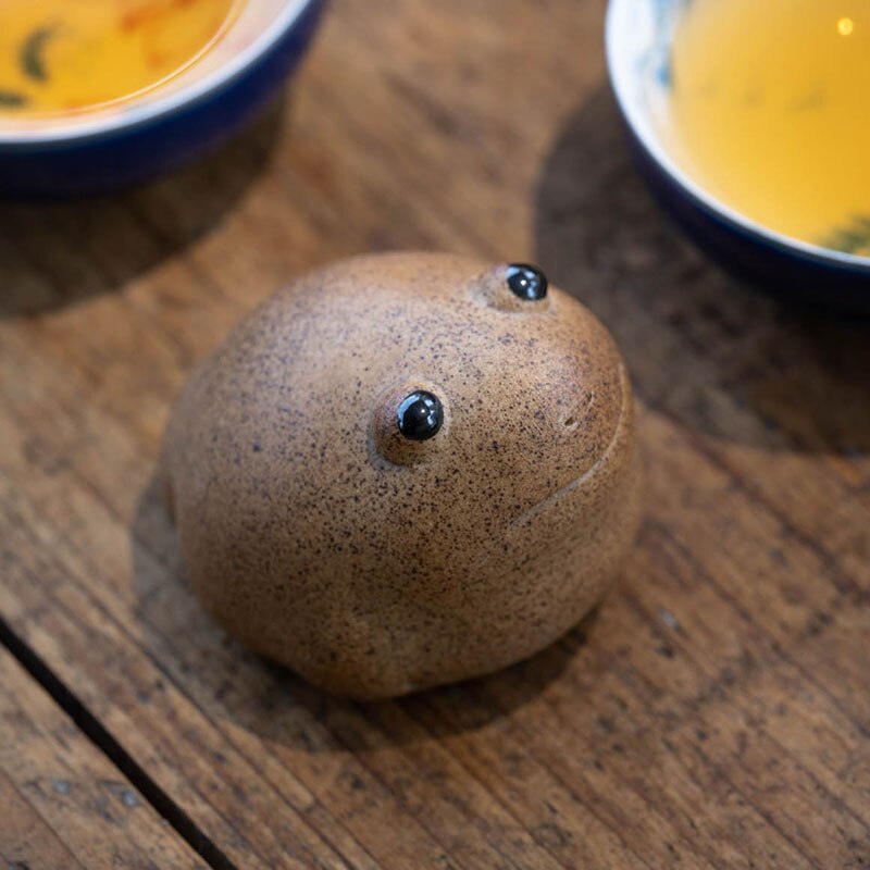 Porcelana 5CM szczęście żaba herbata zwierzę Zen zestaw herbaty gruba ceramika Jin Chan Wykonany ręcznie chińskie zwierzę słodkie nowoczesna dekoracja robić domu: A