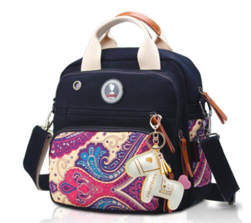 Colorato di medie dimensioni sacchetto del bambino del sacchetto di isolamento sacchetto della mummia spalla obliquo portatile urto sacchetto femminile multi funzione della tela di canapa zaino: nero